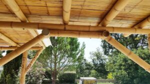 Assemblage structurel en canne de bambou Guadua – structure porteuse de La Villa Bambou