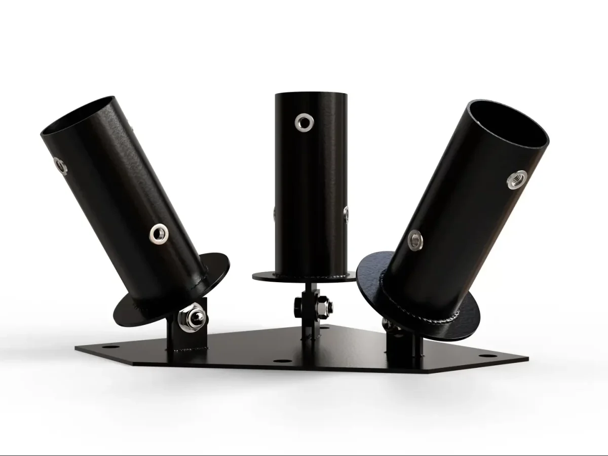Platine de fixation 3 axes pour tronçon bambou